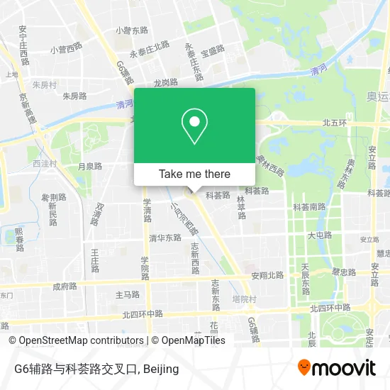 G6辅路与科荟路交叉口 map