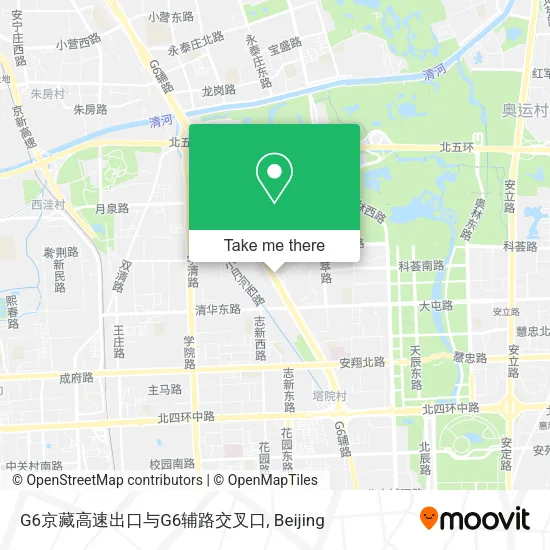 G6京藏高速出口与G6辅路交叉口 map