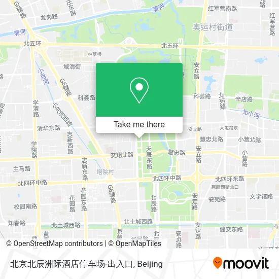 北京北辰洲际酒店停车场-出入口 map
