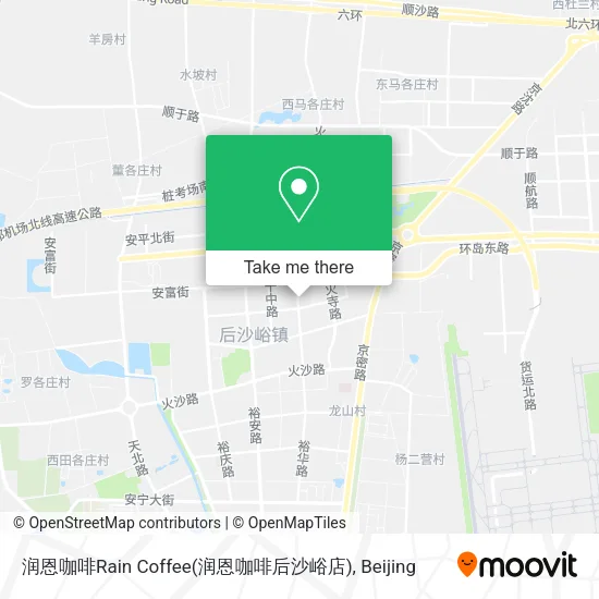 润恩咖啡Rain Coffee(润恩咖啡后沙峪店) map