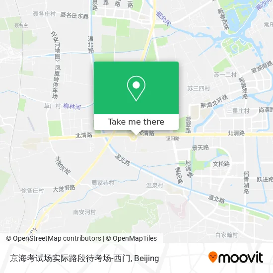 京海考试场实际路段待考场-西门 map
