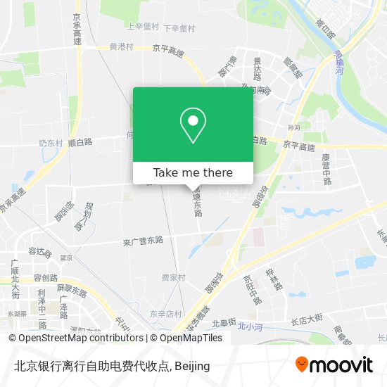 北京银行离行自助电费代收点 map