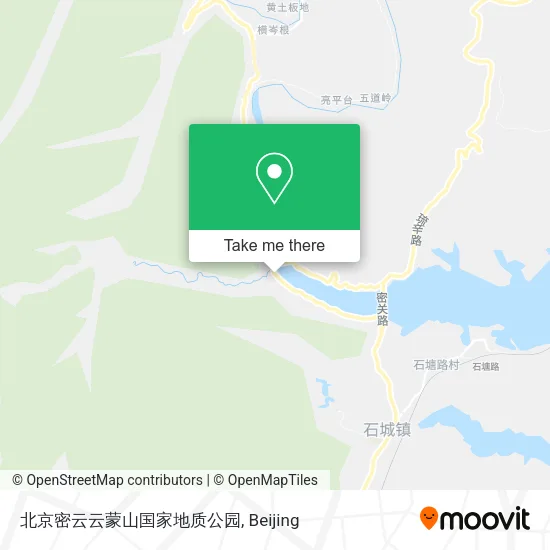 北京密云云蒙山国家地质公园 map