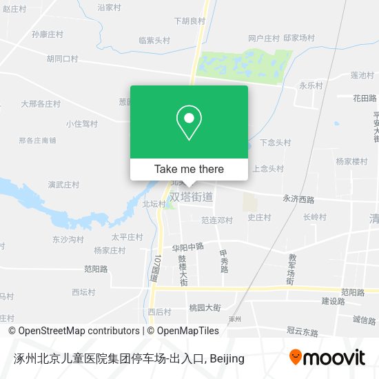涿州北京儿童医院集团停车场-出入口 map
