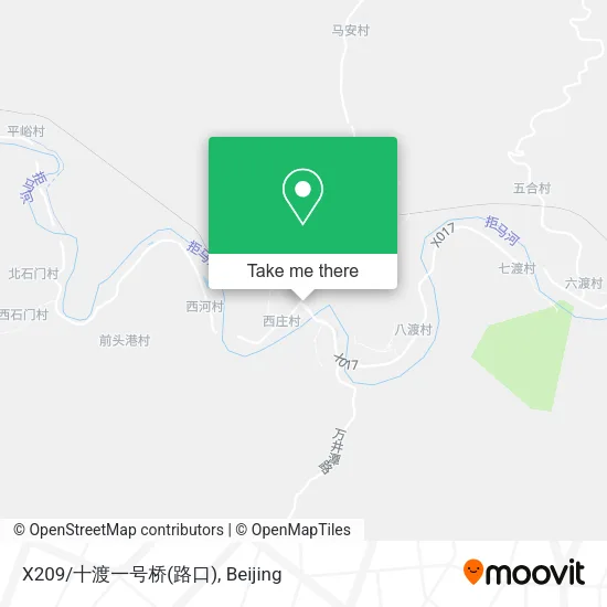 X209/十渡一号桥(路口) map