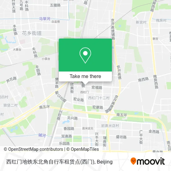 西红门地铁东北角自行车租赁点(西门) map