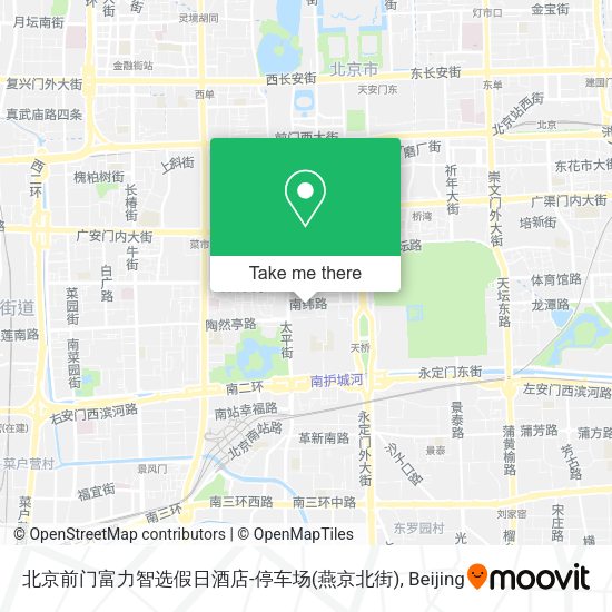 北京前门富力智选假日酒店-停车场(燕京北街) map