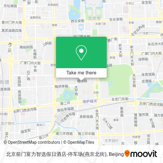 北京前门富力智选假日酒店-停车场(燕京北街) map