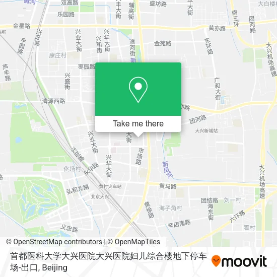 首都医科大学大兴医院大兴医院妇儿综合楼地下停车场-出口 map