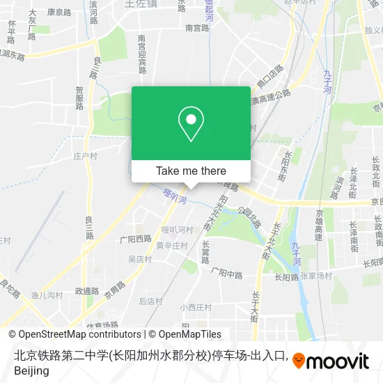 北京铁路第二中学(长阳加州水郡分校)停车场-出入口 map