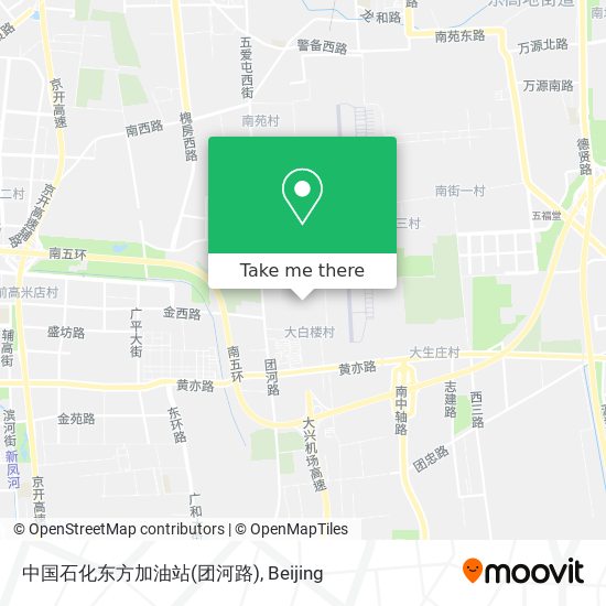 中国石化东方加油站(团河路) map
