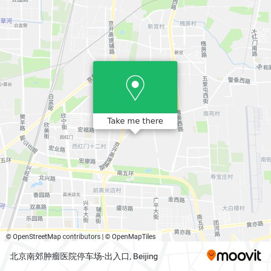 北京南郊肿瘤医院停车场-出入口 map