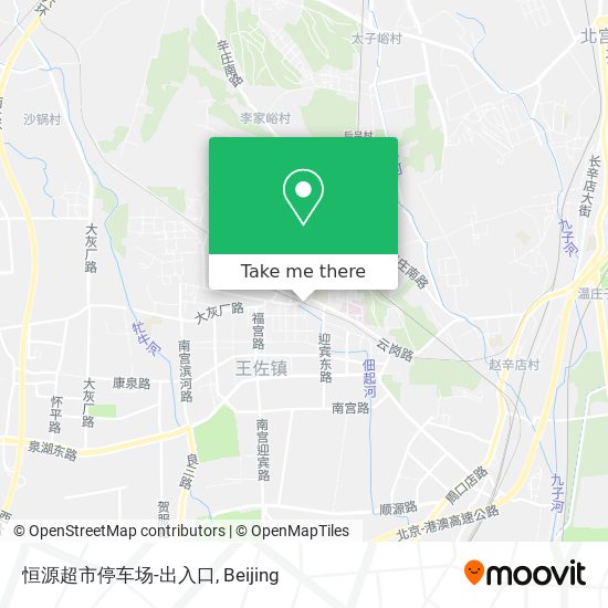 恒源超市停车场-出入口 map