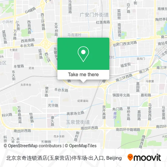 北京京奇连锁酒店(玉泉营店)停车场-出入口 map