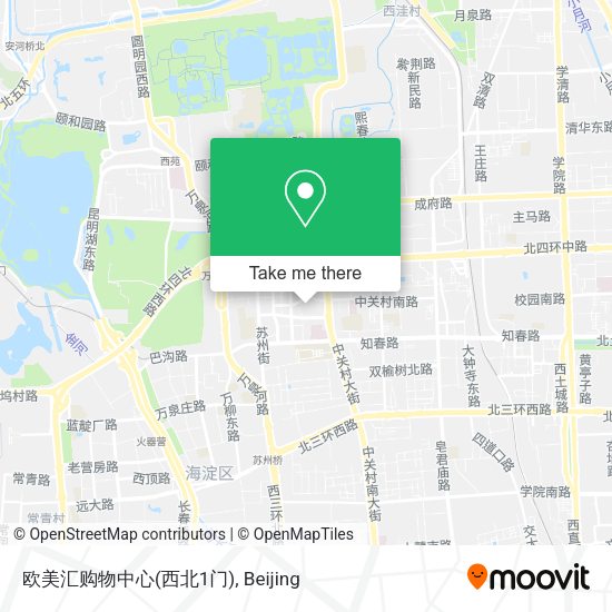 欧美汇购物中心(西北1门) map