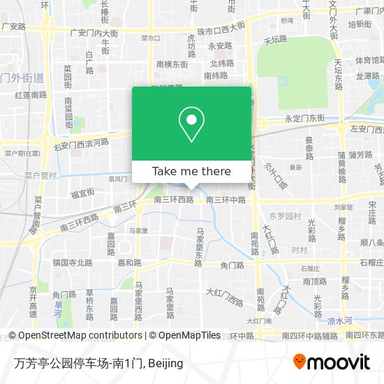 万芳亭公园停车场-南1门 map