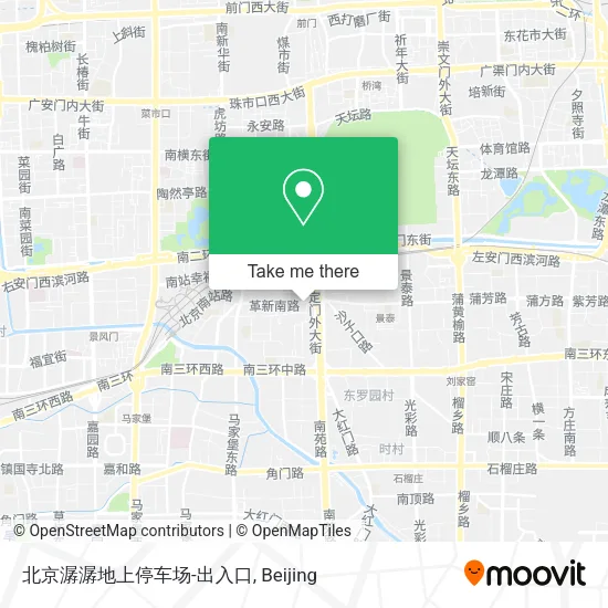 北京潺潺地上停车场-出入口 map