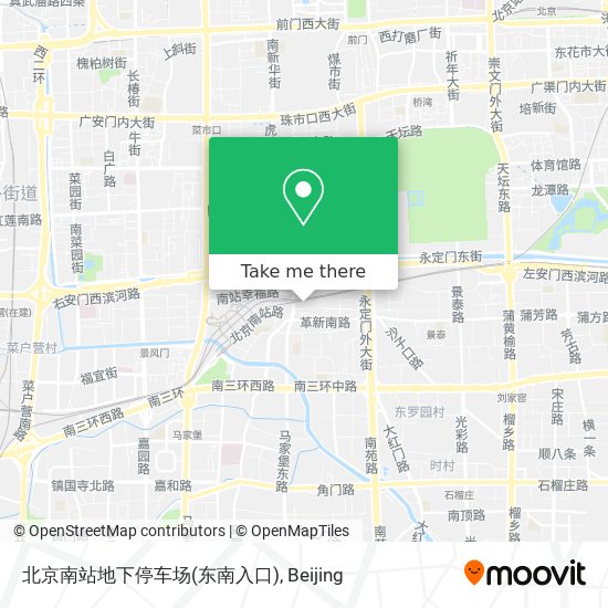 北京南站地下停车场(东南入口) map