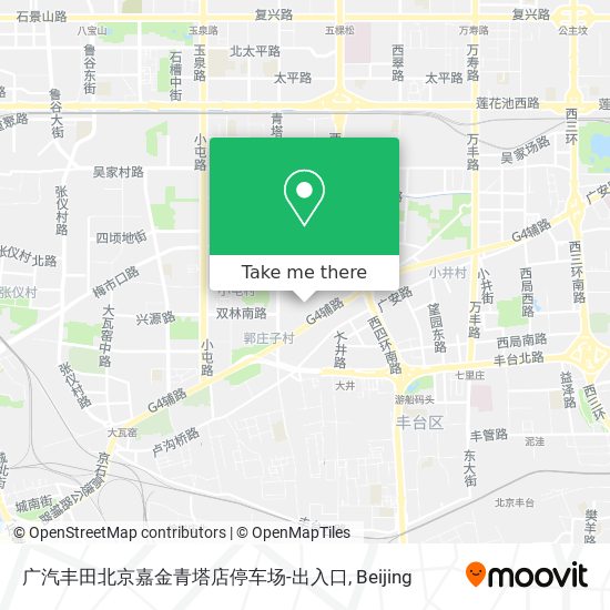 广汽丰田北京嘉金青塔店停车场-出入口 map
