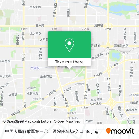 中国人民解放军第三〇二医院停车场-入口 map