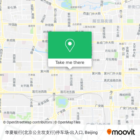 华夏银行(北京公主坟支行)停车场-出入口 map