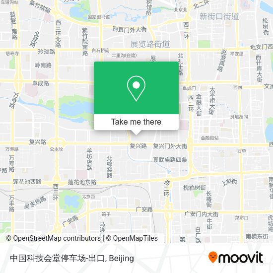 中国科技会堂停车场-出口 map