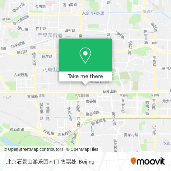 北京石景山游乐园南门-售票处 map