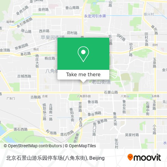 北京石景山游乐园停车场(八角东街) map