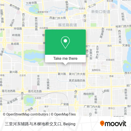 三里河东辅路与木樨地桥交叉口 map