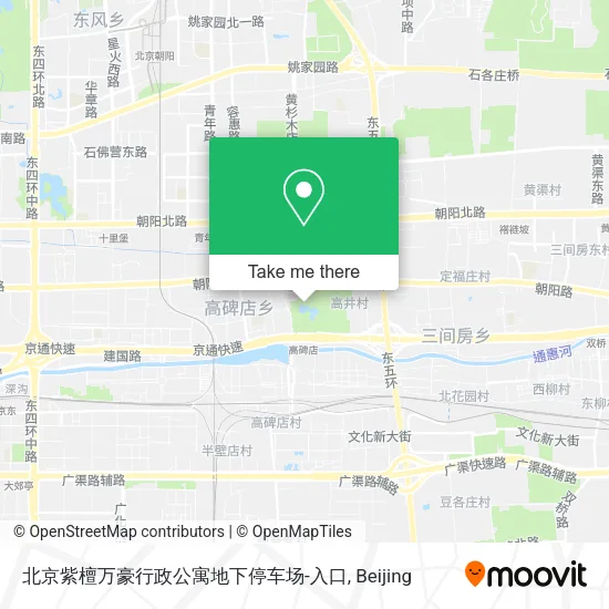 北京紫檀万豪行政公寓地下停车场-入口 map