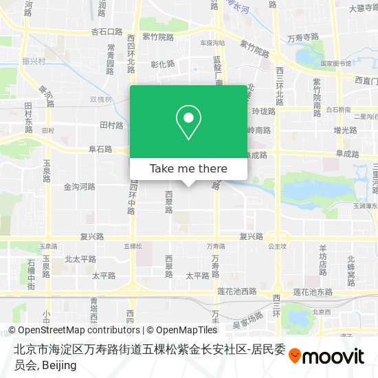 北京市海淀区万寿路街道五棵松紫金长安社区-居民委员会 map