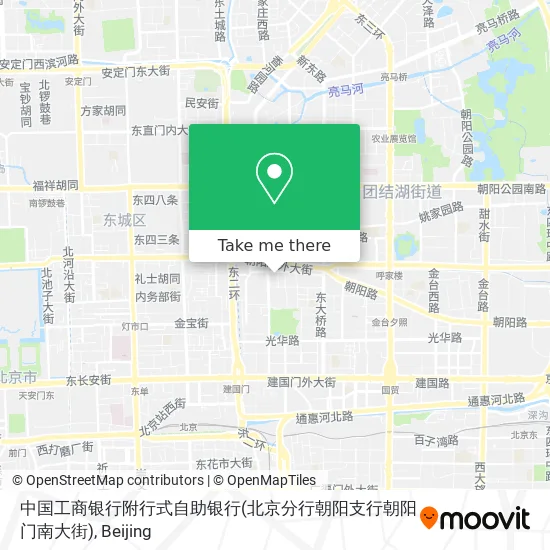 中国工商银行附行式自助银行(北京分行朝阳支行朝阳门南大街) map