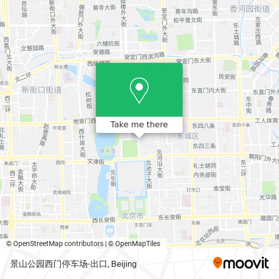 景山公园西门停车场-出口 map
