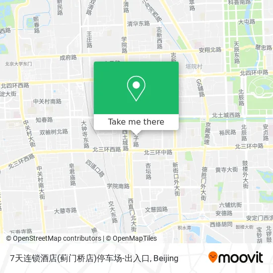 7天连锁酒店(蓟门桥店)停车场-出入口 map