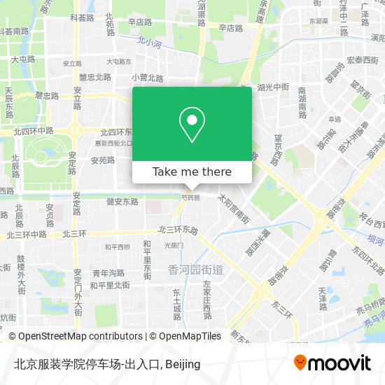 北京服装学院停车场-出入口 map