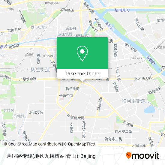 通14路专线(地铁九棵树站-青山) map