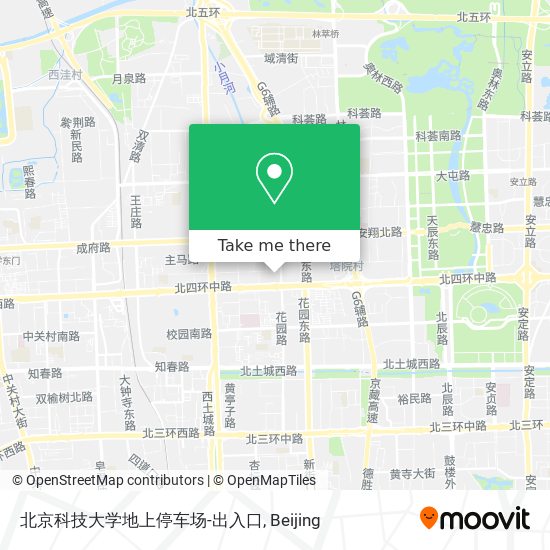 北京科技大学地上停车场-出入口 map
