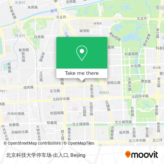 北京科技大学停车场-出入口 map