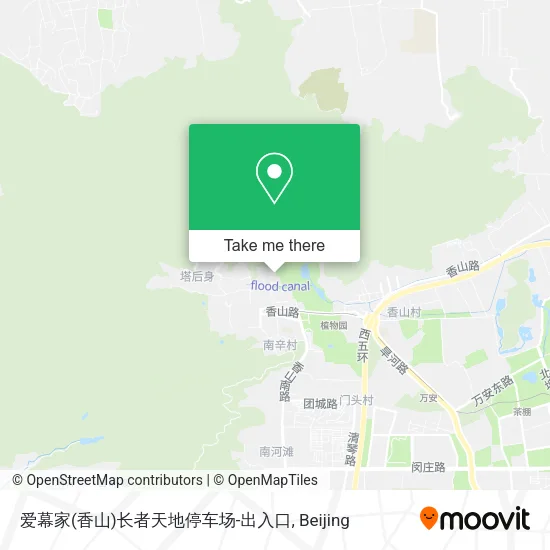爱幕家(香山)长者天地停车场-出入口 map