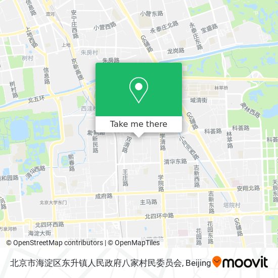 北京市海淀区东升镇人民政府八家村民委员会 map