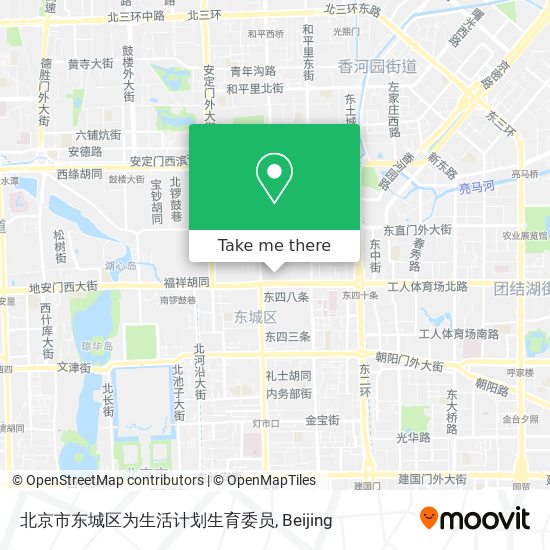 北京市东城区为生活计划生育委员 map
