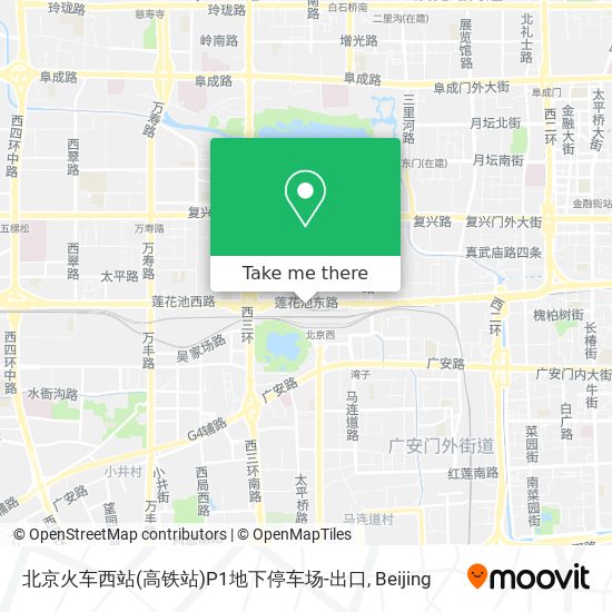 北京火车西站(高铁站)P1地下停车场-出口 map