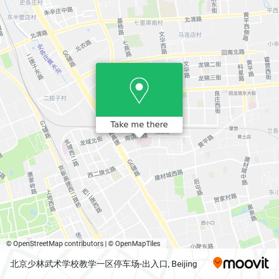 北京少林武术学校教学一区停车场-出入口 map