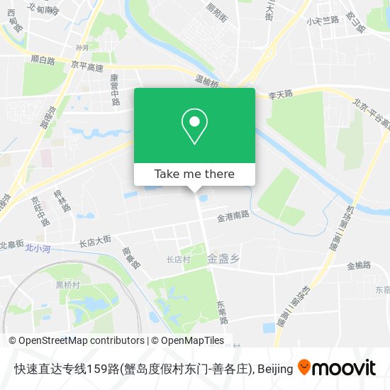 快速直达专线159路(蟹岛度假村东门-善各庄) map