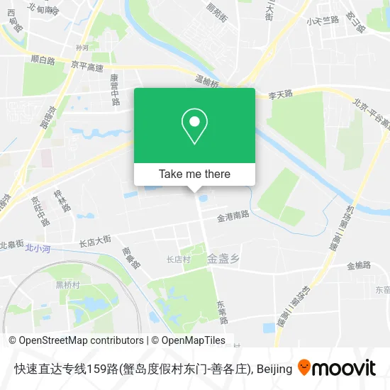 快速直达专线159路(蟹岛度假村东门-善各庄) map