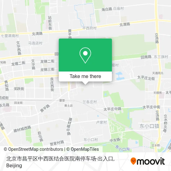 北京市昌平区中西医结合医院南停车场-出入口 map