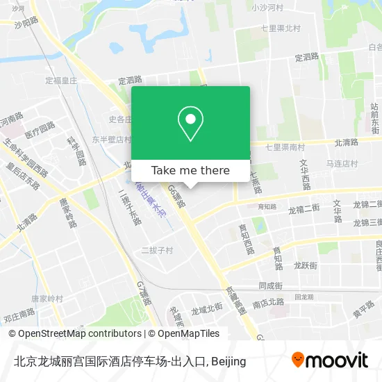 北京龙城丽宫国际酒店停车场-出入口 map