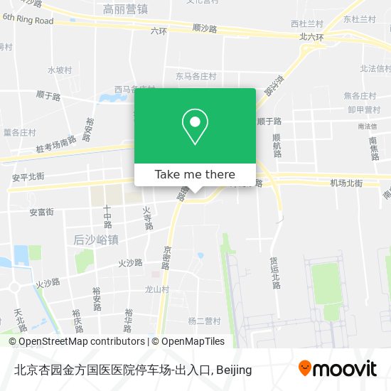 北京杏园金方国医医院停车场-出入口 map