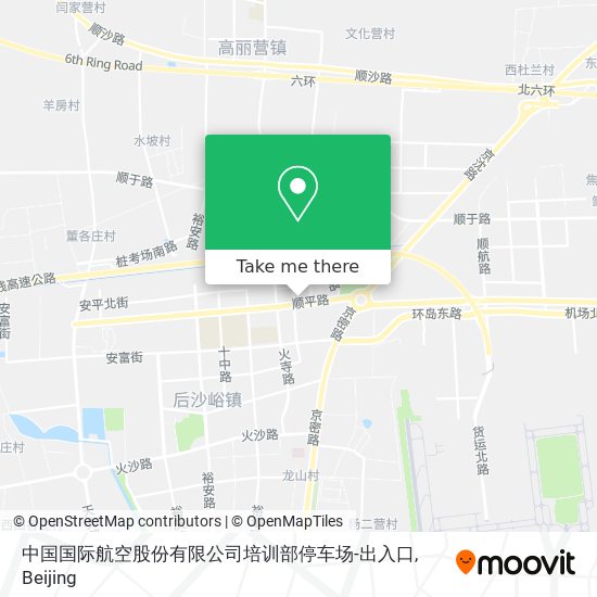 中国国际航空股份有限公司培训部停车场-出入口 map