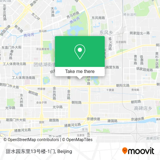 甜水园东里13号楼-1门 map